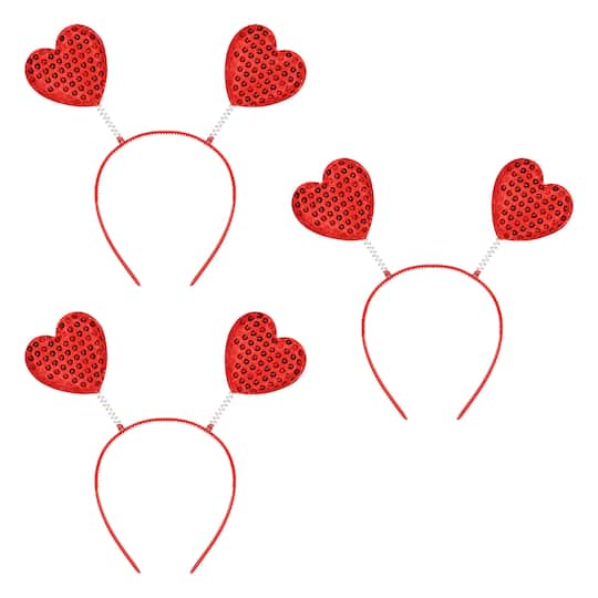 Beistle Red Sequined Heart Boppers, 3ct.